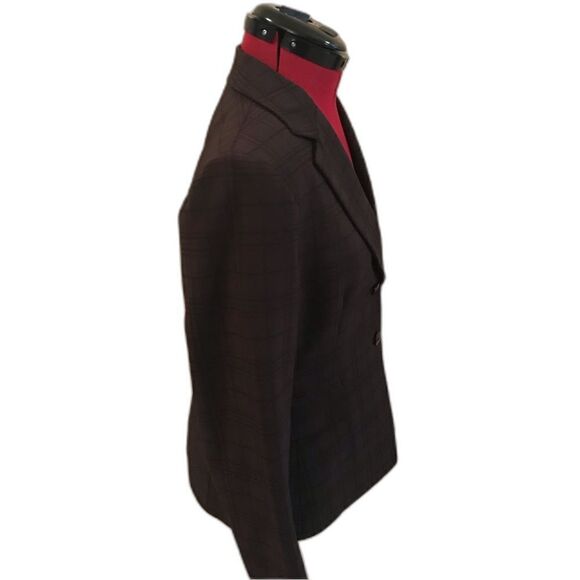 Tahari ASL Blazer Women's Petite Size 4P Black Striped Long Sleeve Two-Button - Picture 4 of 11